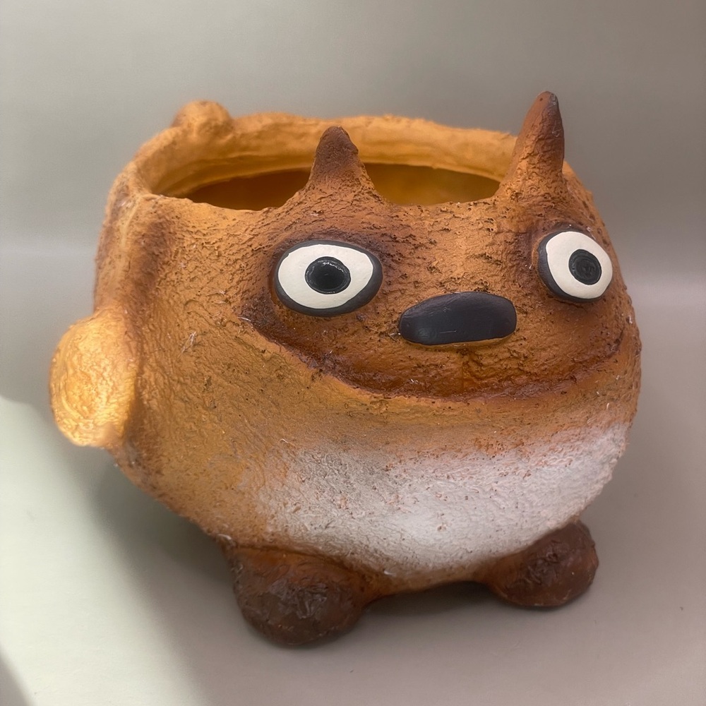 BLOB HOUSE Happy Tabby the Cat Resin Mini Planter 3x3”